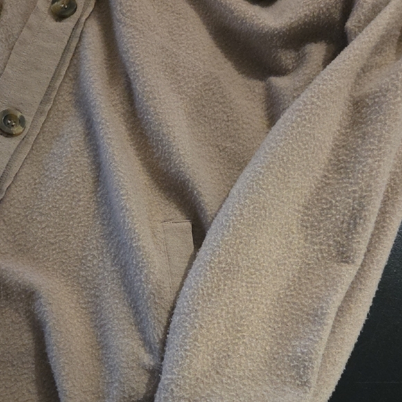 XL Button-Front Shacket in Tan - Picture 5 of 5